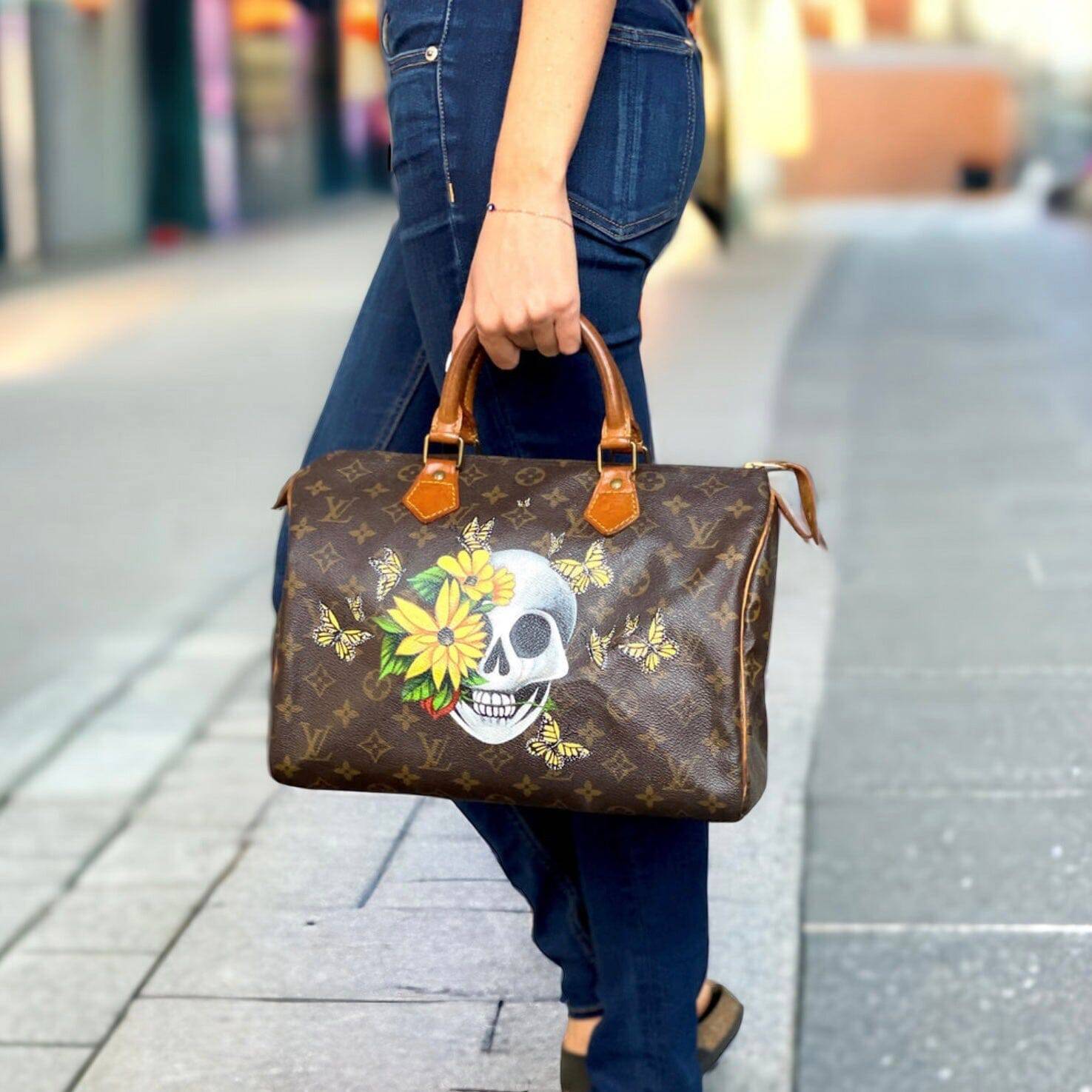 Hand painted Louis Vuitton Bag