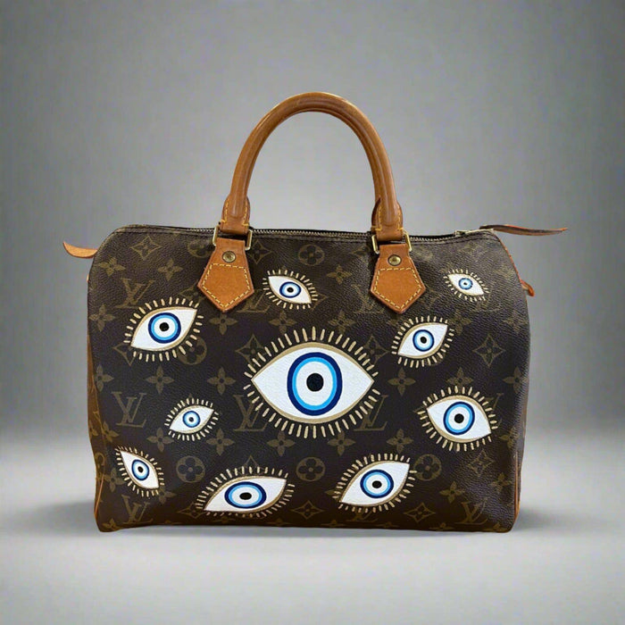 Louis Vuitton hand-painted with an evil eye design