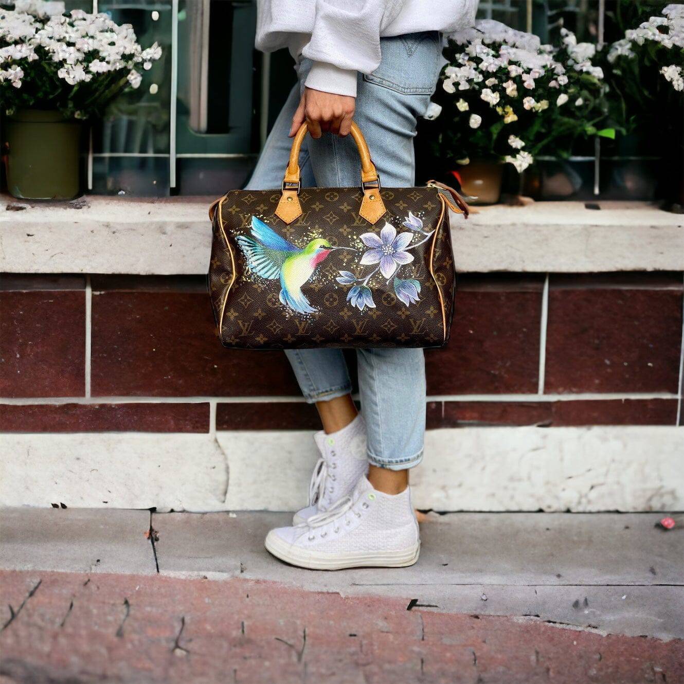 Hand painted Louis Vuitton Bag