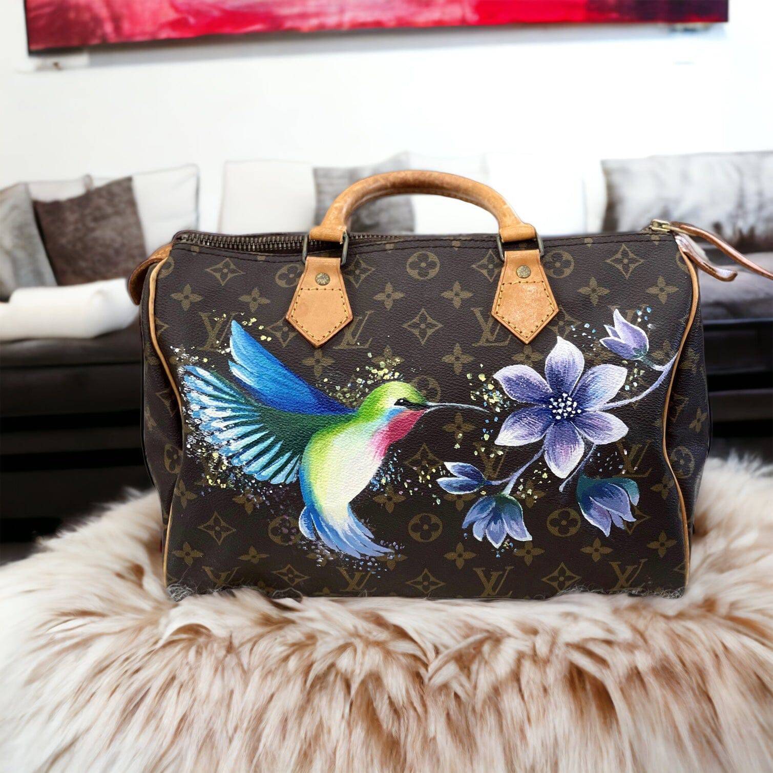 Hand painted Louis Vuitton Bag