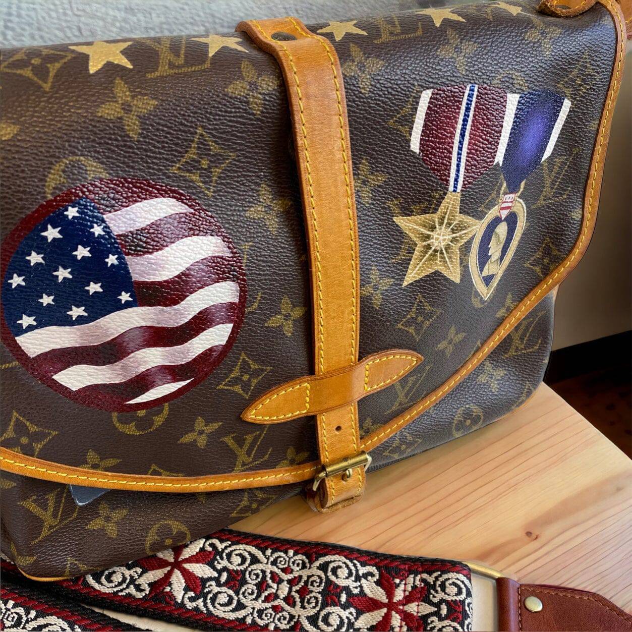 Hand painted Louis Vuitton Bag
