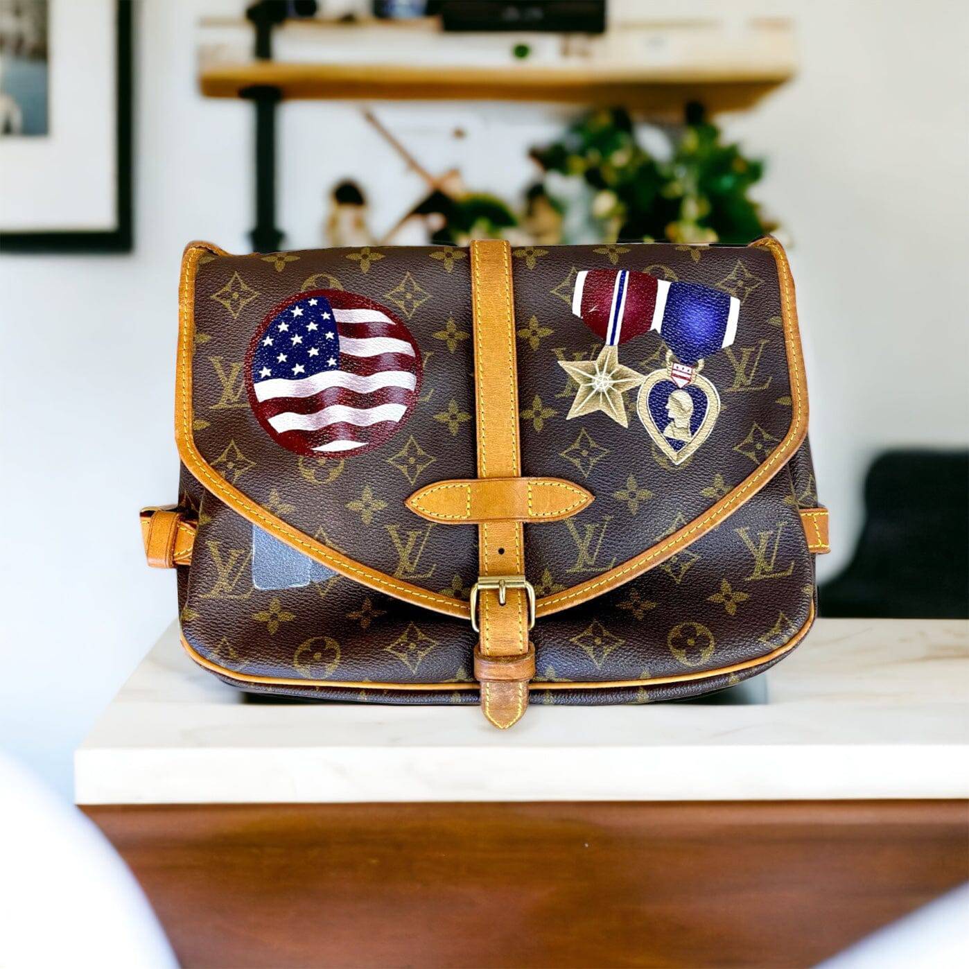 Hand painted Louis Vuitton Bag
