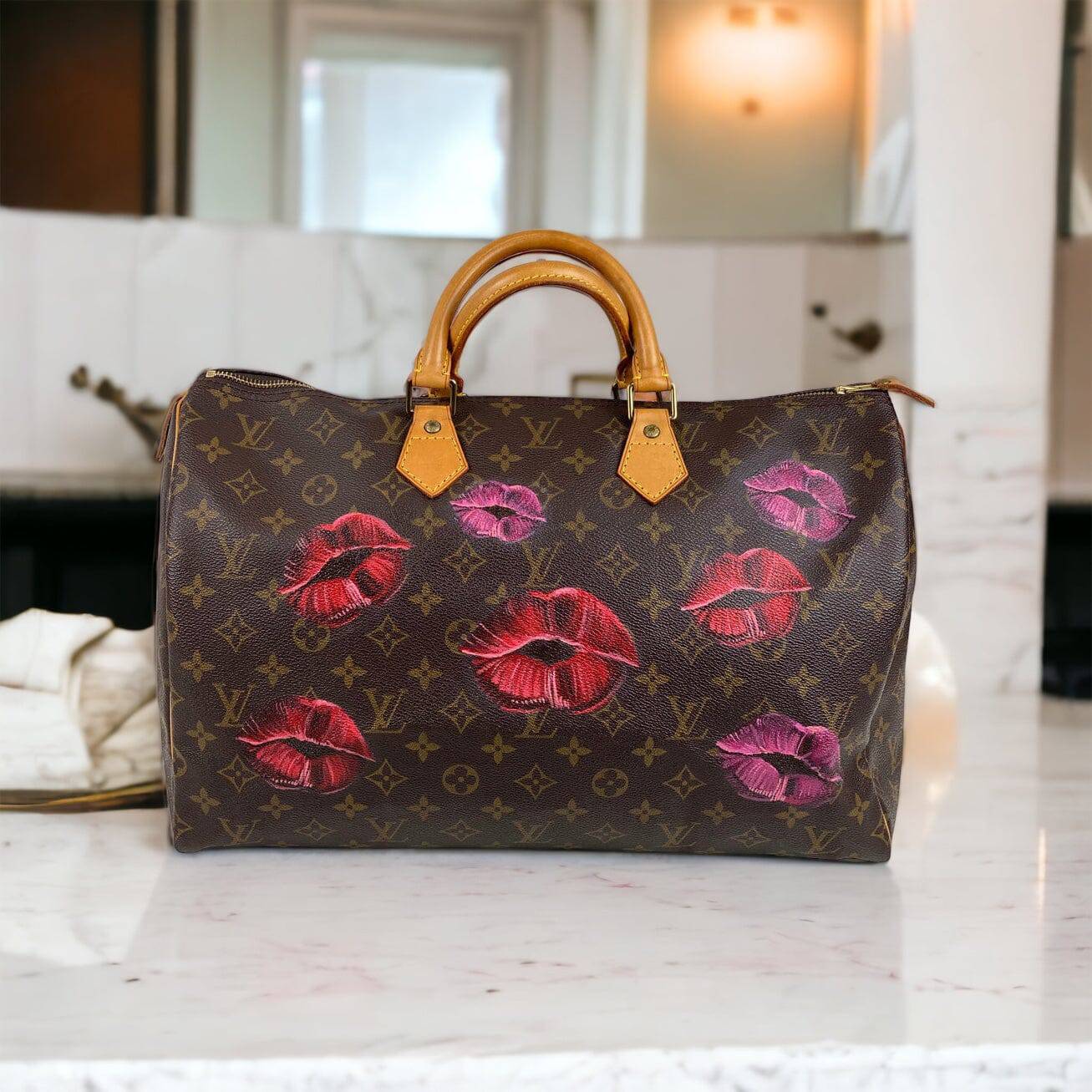 Hand painted Louis Vuitton Bag