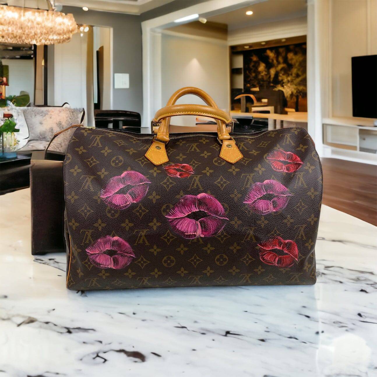 Hand painted Louis Vuitton Bag