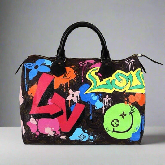 Hand painted Louis Vuitton Bag