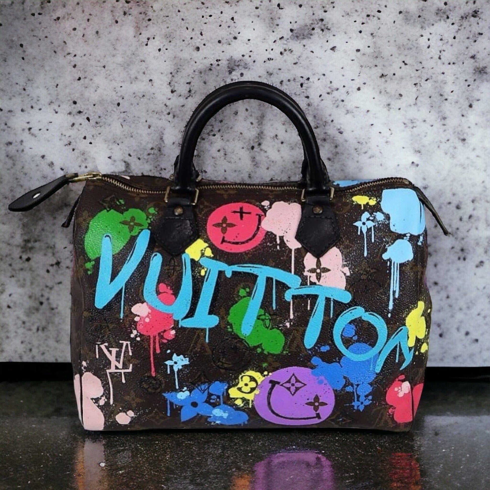 Keepall Louis Vuitton Graffiti Bag Hand Painted Personalized Louis