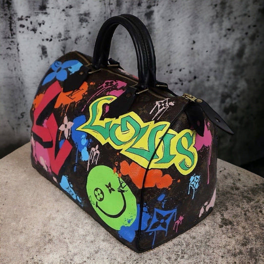 Hand painted Louis Vuitton Bag