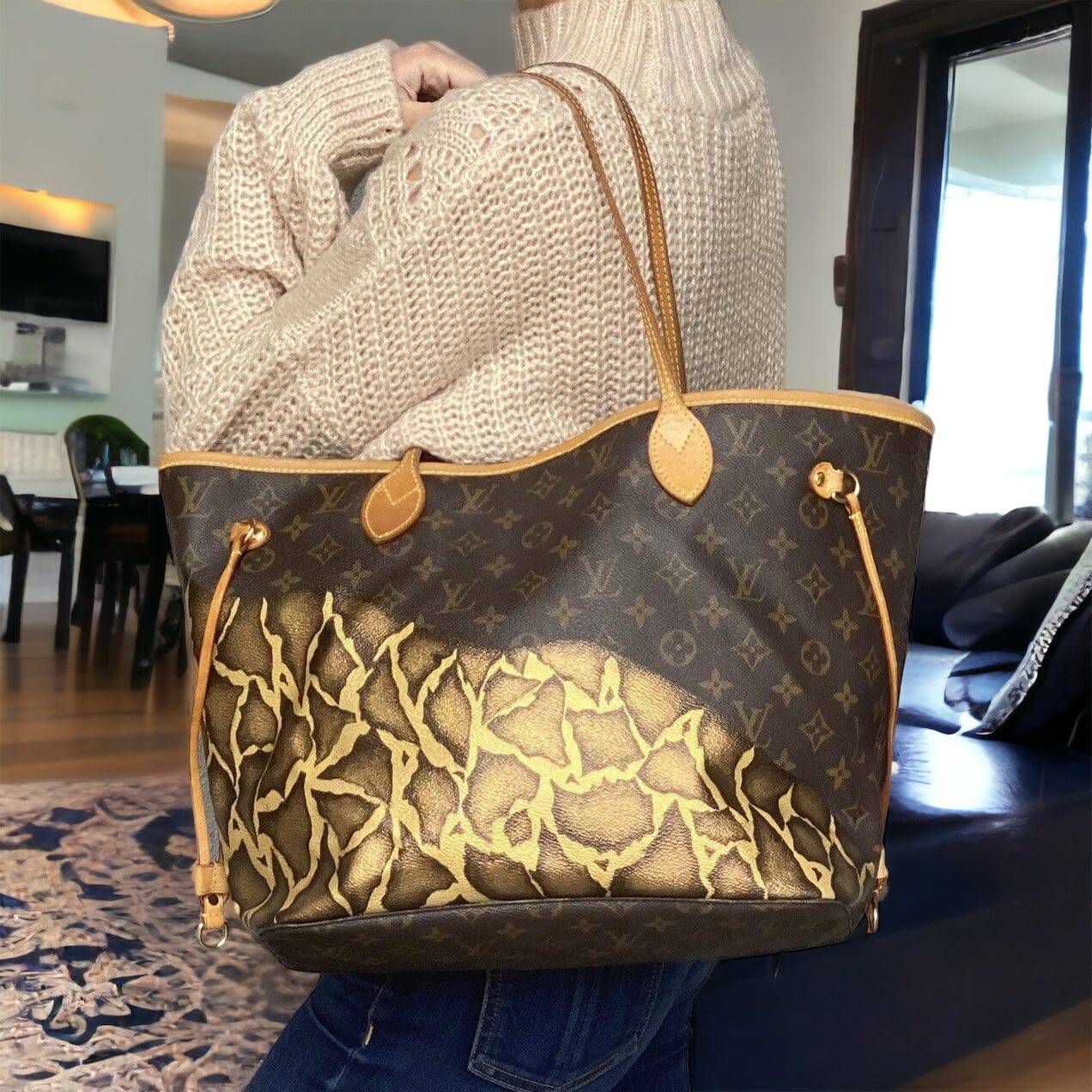 Hand painted Louis Vuitton Bag
