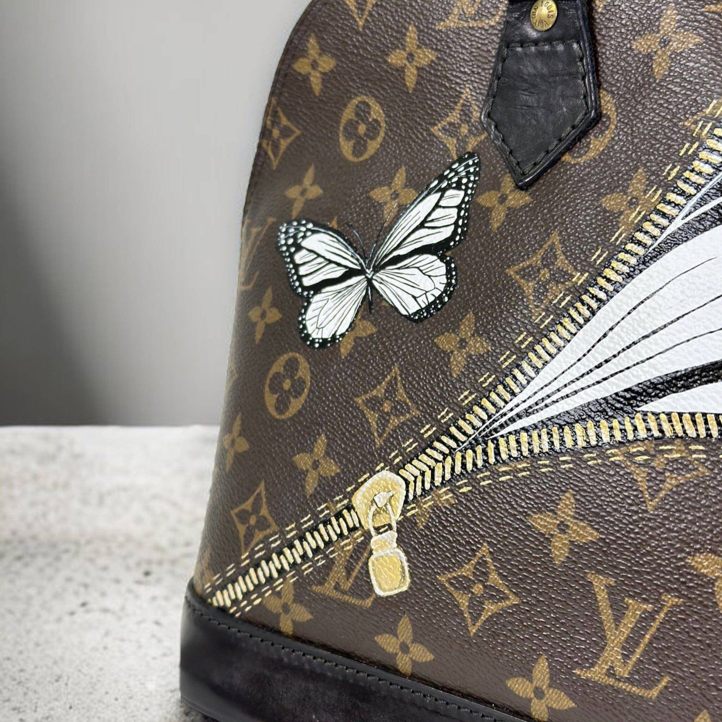 Hand painted Louis Vuitton Bag
