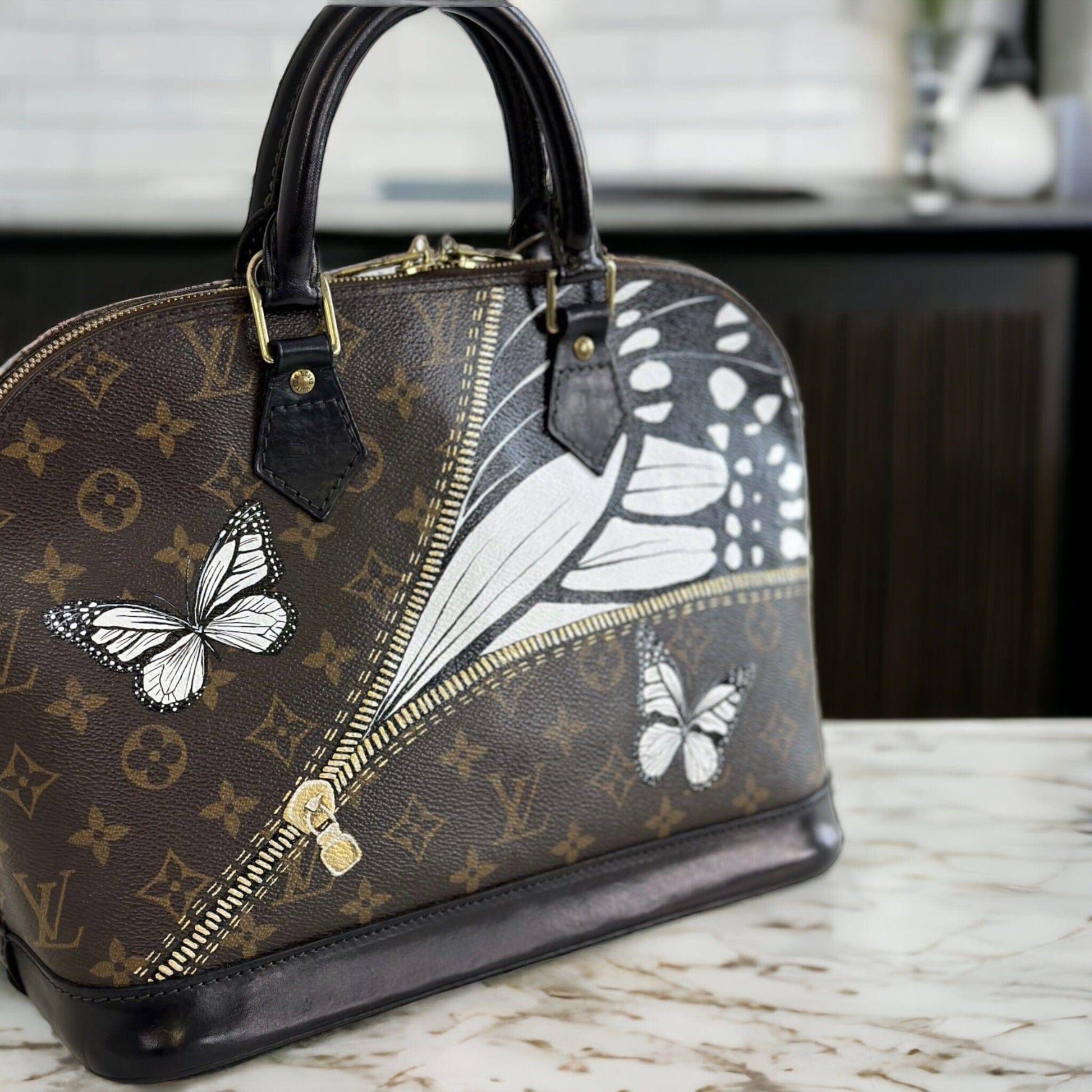 Hand painted Louis Vuitton Bag
