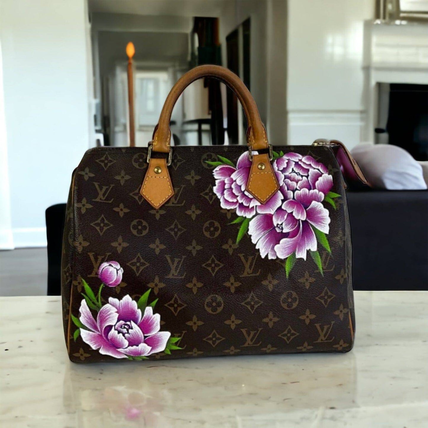 Hand painted Louis Vuitton Bag