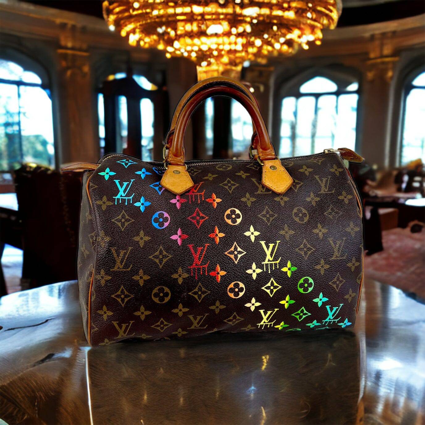 Hand painted Louis Vuitton Bag