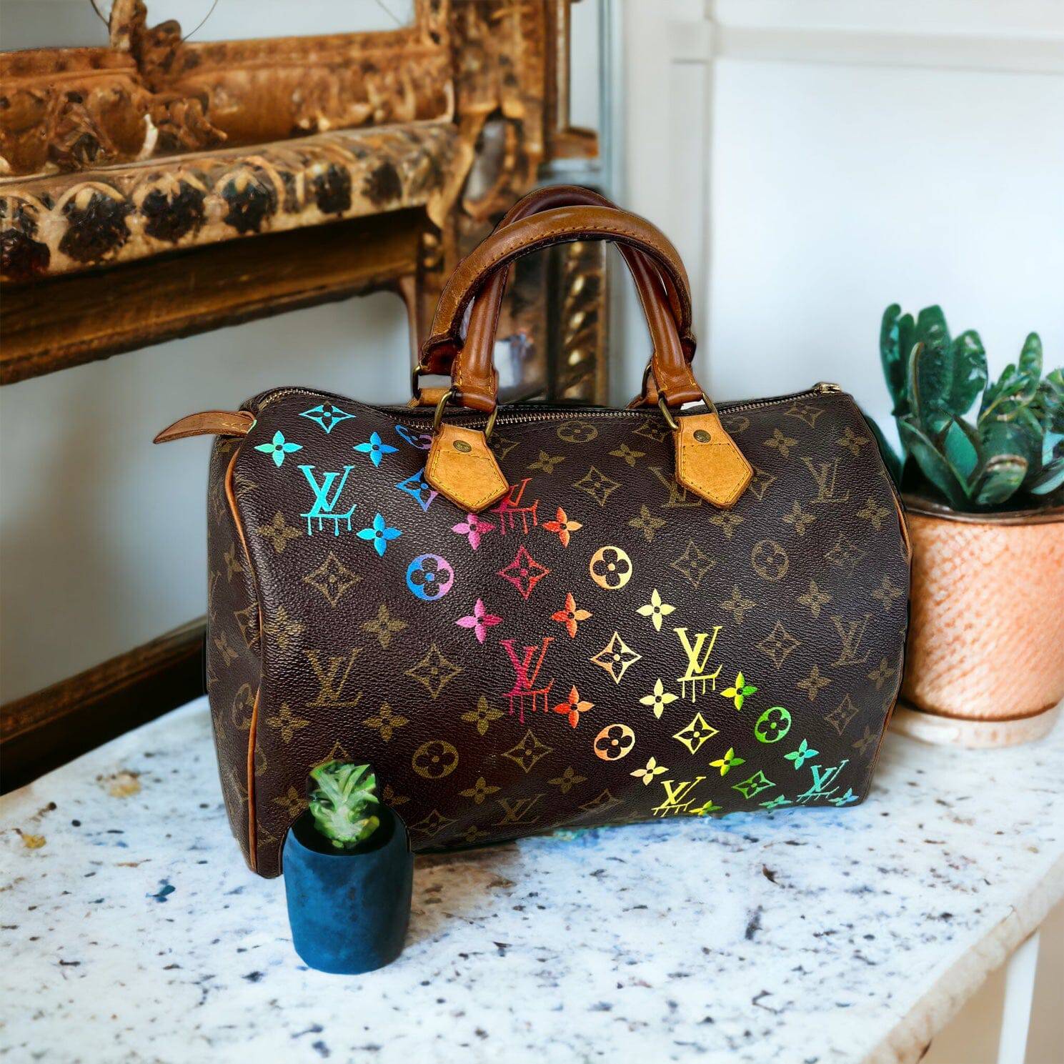 Hand painted Louis Vuitton Bag