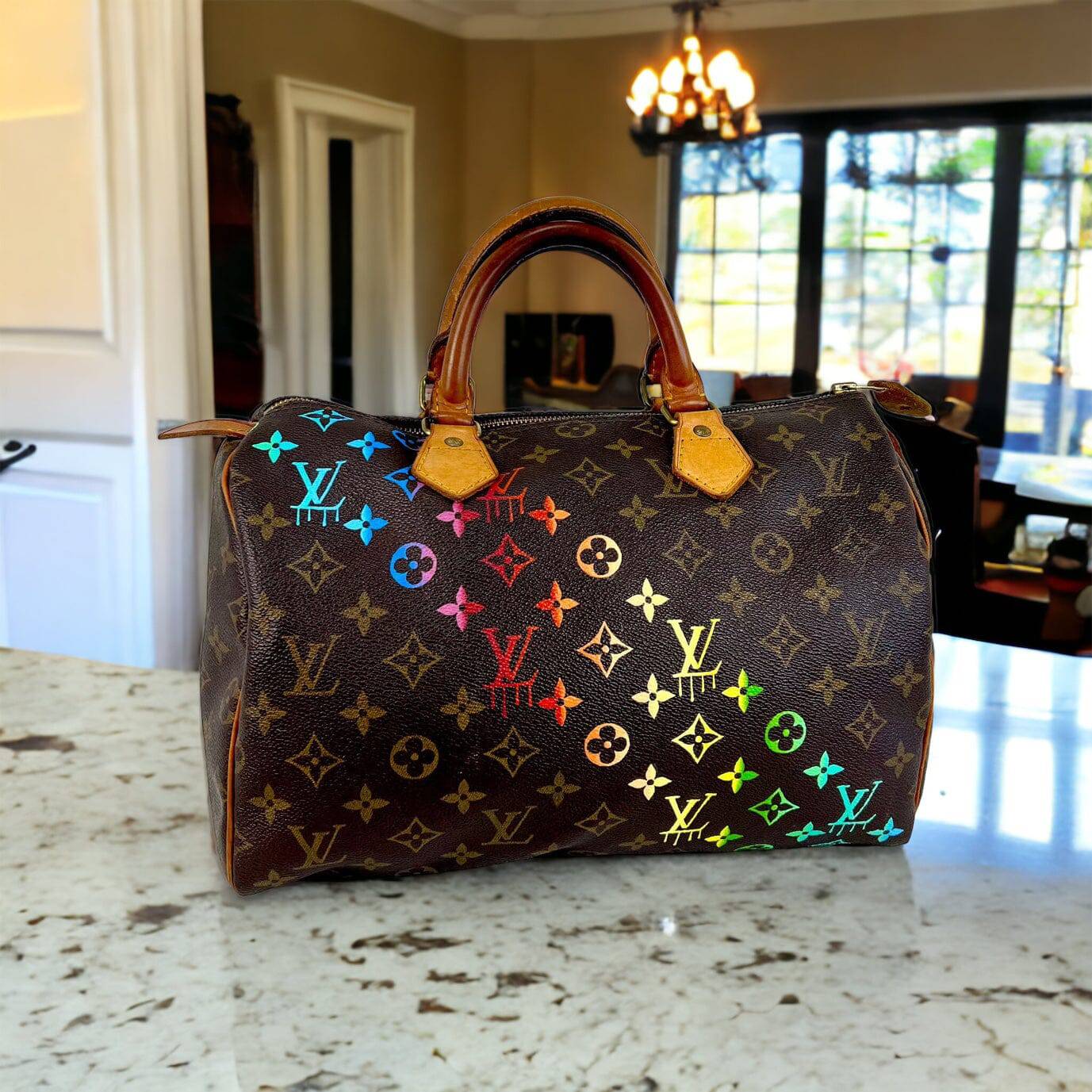 Hand painted Louis Vuitton Bag