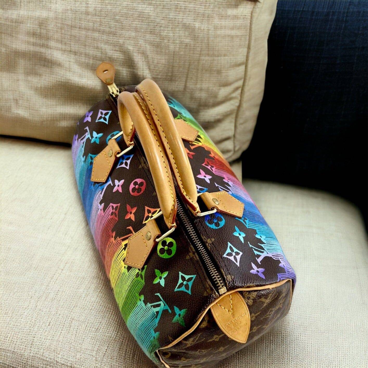 Hand painted Louis Vuitton Bag