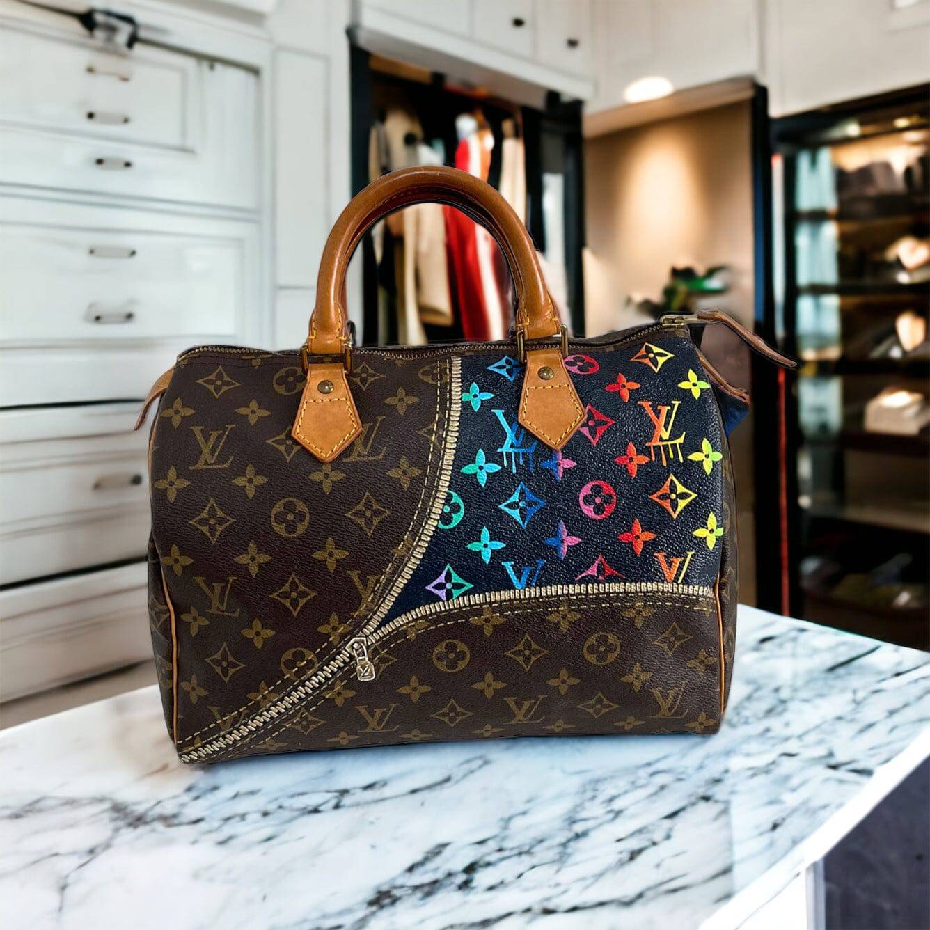 Hand painted Louis Vuitton Bag