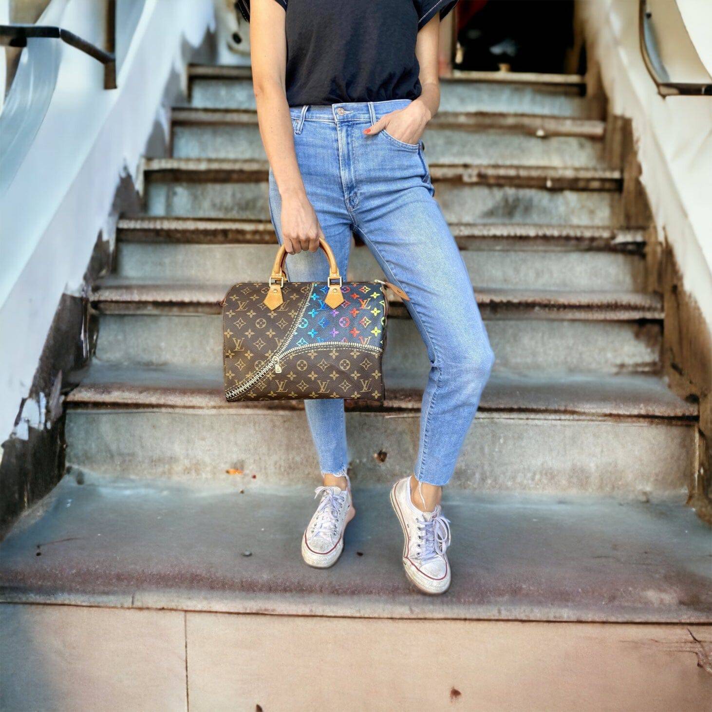 Hand painted Louis Vuitton Bag