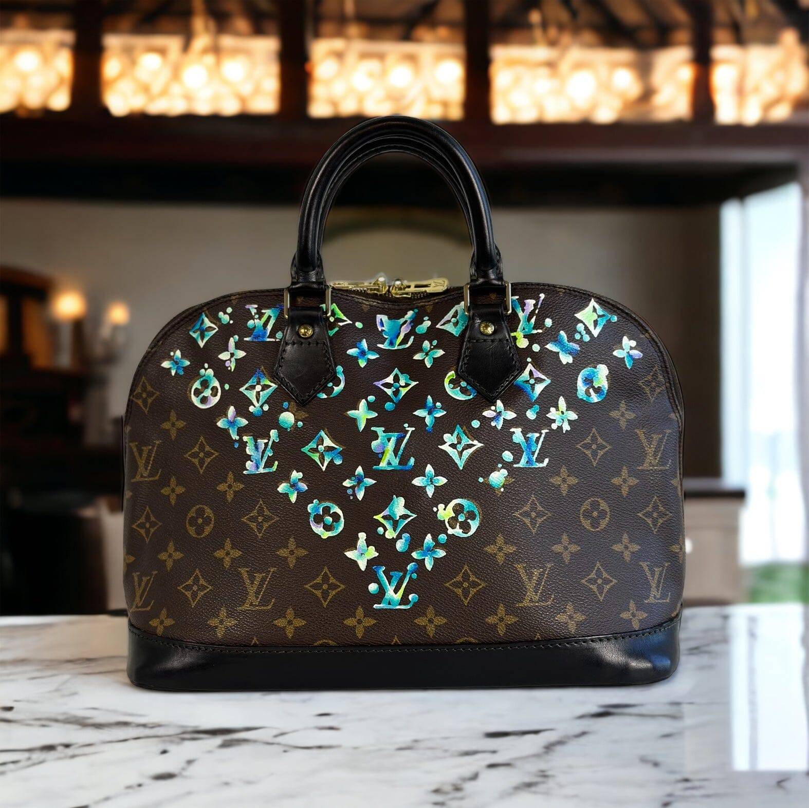 Hand painted Louis Vuitton Bag