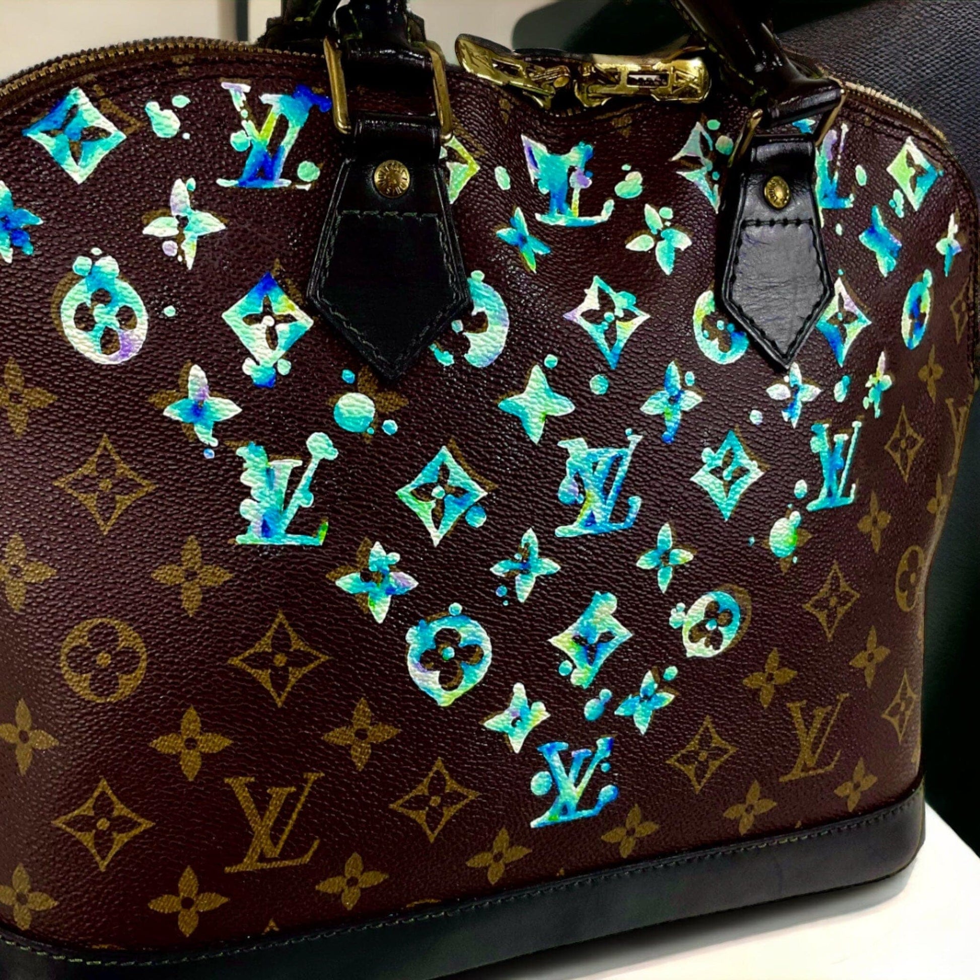 Hand painted Louis Vuitton Bag