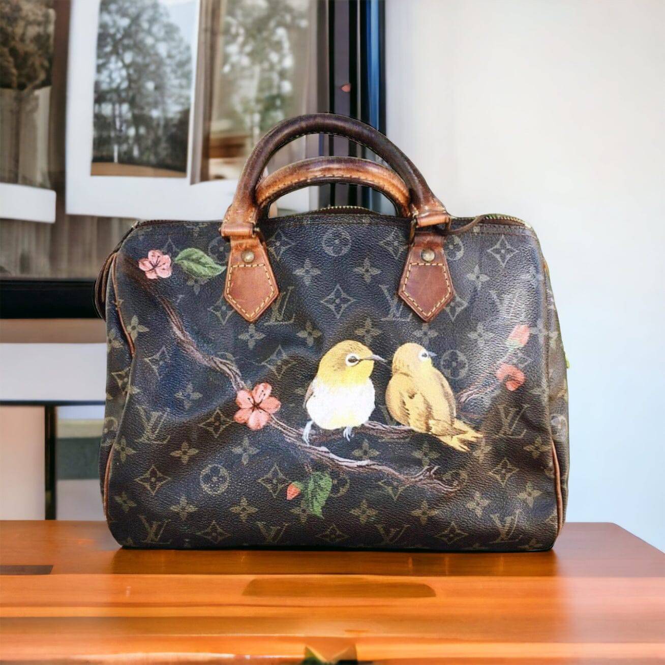 Custom painted Louis Vuitton Speedy New Vintage Handbags