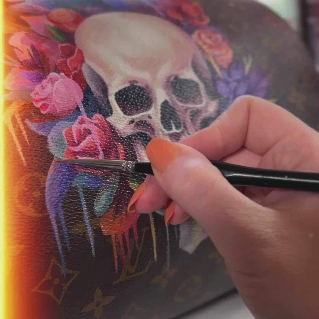 Artist painted a Louis Vuitton Bag with art