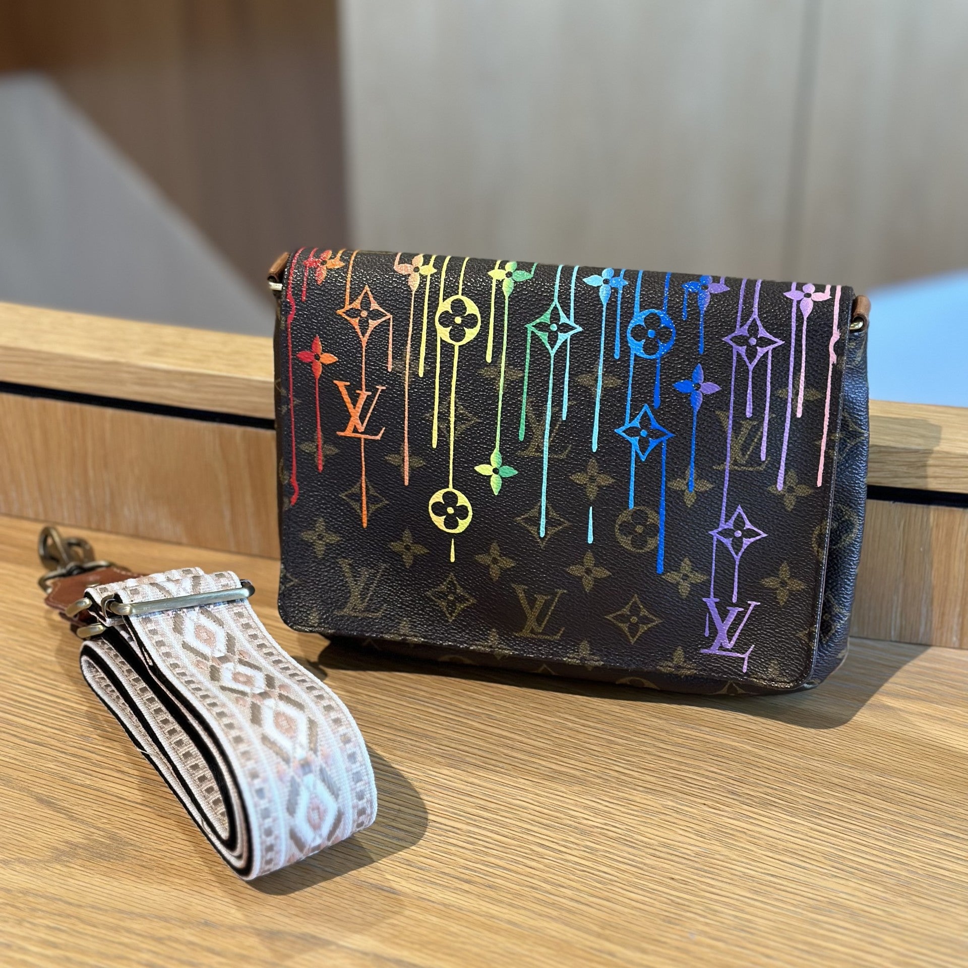 Hand painted Louis Vuitton Bag