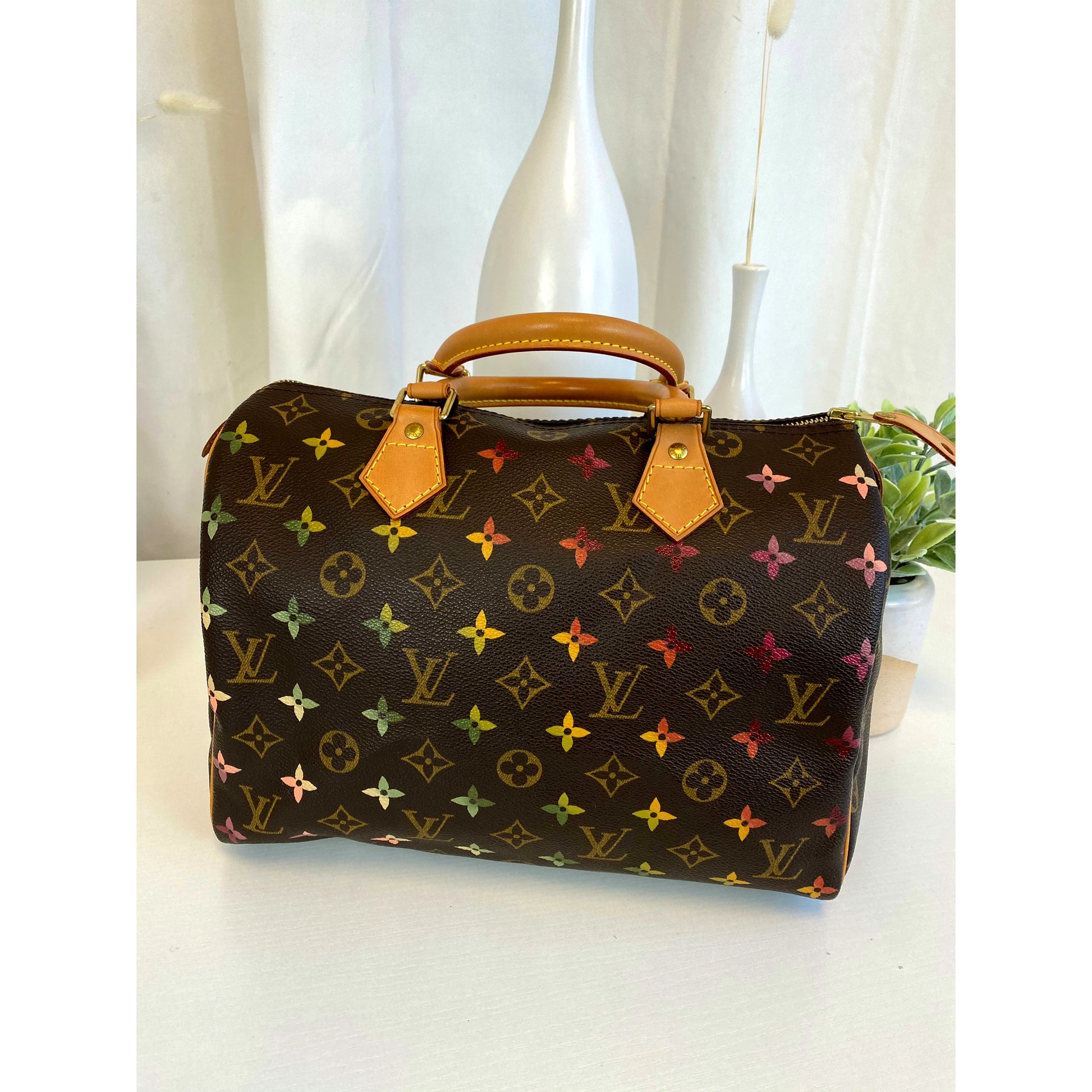 Customized Louis Vuitton Speedy 30 - "Neutral Spades" Artwork Bag by New Vintage