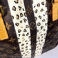 Animal Between Lines Artwork, Painted on a Louis Vuitton Cabas Mezzo Bag by New Vintage