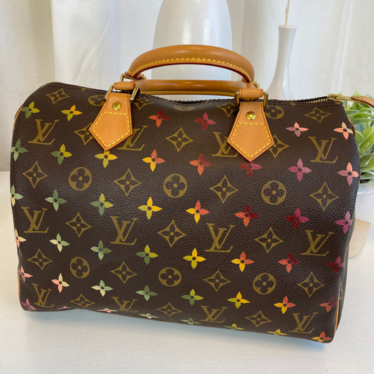 Customized Louis Vuitton Speedy 30 - "Neutral Spades" Artwork Bag by New Vintage