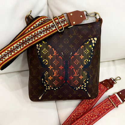 Customized Louis Vuitton Looping GM - "Monogram Monarch" Artwork Handbags by New Vintage